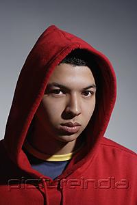 PictureIndia - young man wearing red hooded sweatshirt