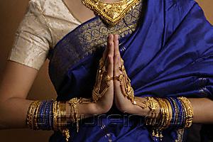 PictureIndia - Torso of Indian woman wearing sari and jewelry