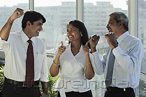 PictureIndia - Three Indian people smiling at each other and making hand gestures