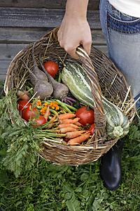 Mind Body Soul - woman holding basket of garden vegetables