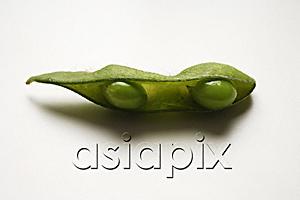 AsiaPix - single green edamame bean with pea pod broken