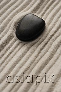 AsiaPix - closeup of zen garden pebble detail on raked sand