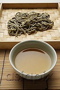AsiaPix - cooked soba noodles with sauce on the side