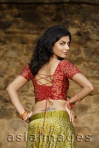 Asia Images Group - sexy woman in sari, tattoo