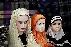 AsiaPix - Mannequin's wearing Muslem head scarfs
