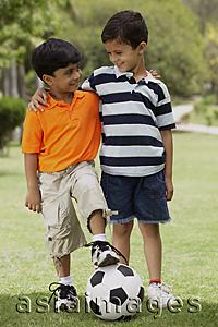 Asia Images Group - two little boys with soccer ball