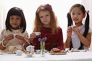 AsiaPix - Three young girls having a tea party