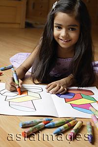 Asia Images Group - girl coloring