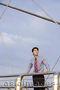 Asia Images Group - Businessman leaning on bridge
