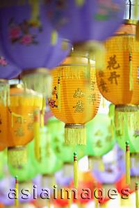 Asia Images Group - Colorful Chinese lanterns hanging in a row