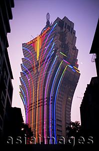 Asia Images Group - China,Macau,Grand Lisboa Hotel and Casino Night Lights