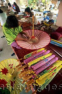 Asia Images Group - Thailand,Chiang Mai,Borsang Umbrella Village,Umbrella Making