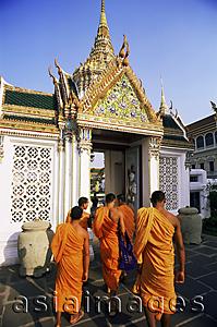 Asia Images Group - Thailand,Bangkok,Wat Phra Kaeo,Monks Entering the Grand Palace