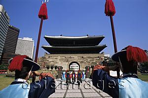 Asia Images Group - Korea,Seoul,Sungnyemun,South Gate,Ceremonial Changing of the Guard in Front of Sungnyemun Gate