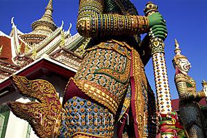 Asia Images Group - Thailand,Bangkok,Wat Arun,Temple of Dawn,Temple Guardian Statue