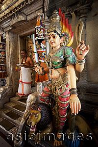 Asia Images Group - Singapore,Little India,Sri Veerama-kaliamman Hindu Temple,Statue of Lakshmi