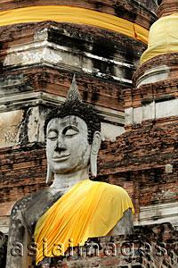 Asia Images Group - Stone Buddha at Wat Yai Chaya Mongkol Temple, Thailand
