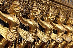 Asia Images Group - Gold statues at Grand Palace, Bangkok Thailand