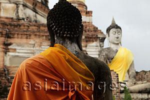 Asia Images Group - Stone Buddhas at Wat Yai Chaya Mongkol Temple, Thailand