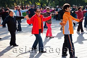 Asia Images Group - China,Beijing,Summer Palace Park,Woman Exercising