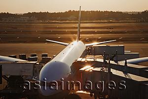 Asia Images Group - Airplane on tarmac being loaded. Narita Airport, Japan