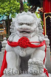 Asia Images Group - Tai Sin Wong Temple, Stone Lion Statue. China,Hong Kong,