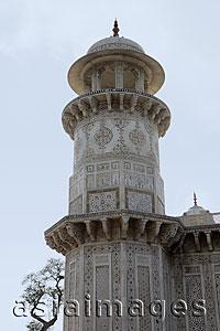 Asia Images Group - A cupola of minaret,  Itmad-Ud-Daulah's Tomb or 