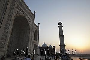 Asia Images Group - Sun setting behind the Taj Mahal, Agra, India