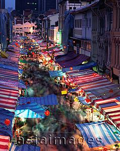 Asia Images Group - Singapore, Chinatown, view of street market at dusk