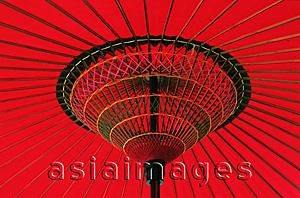 Asia Images Group - Japan, red waxed paper umbrella, close up
