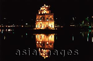 Asia Images Group - Vietnam, Hanoi, Temple in the center of Hon Kiem Lake