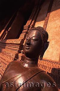 Asia Images Group - Laos, Vientiane, Buddha statue in the corridor of Wat Phra Keo