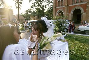 Asia Images Group - Vietnam, Ho Chi Minh City (Saigon), wedding in front of Notre Dame Cathedral.