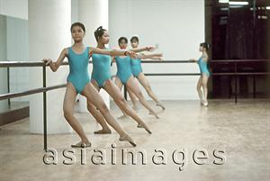 Asia Images Group - Vietnam, Ho Chi Minh City (Saigon), girls training in ballet studio.