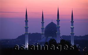 Asia Images Group - Malaysia, Shah Alam, Sultan Salahuddin Abdul Aziz Shah Mosque at sunset.