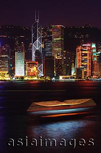 Asia Images Group - Hong Kong, Night view of Central across harbor.