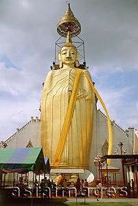 Asia Images Group - Thailand, Bangkok, Wat Indraram, Large statue of Buddha.