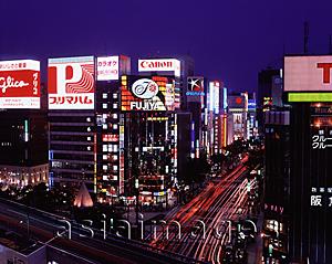 Asia Images Group - Japan, Tokyo, Ginza, View of Ginza Crossing at dusk