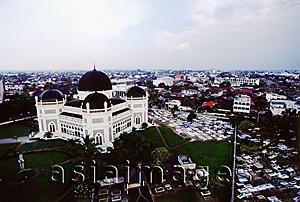 Asia Images Group - Indonesia, Sumatra, Medan, Great Mosque and surrounding city.