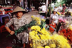 Asia Images Group - Vietnam, Danang, Flower market.