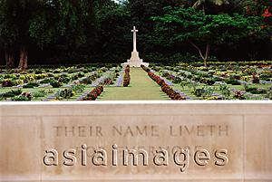 Asia Images Group - Thailand, Chung-Kai, Graves at the Chung-Kai War Cemetery located on the bank of the River Kwai Noi.