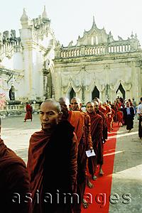 Asia Images Group - Myanmar (Burma), Buddhist monks in single file