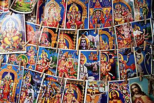 Asia Images Group - Singapore, Little India, Pictures of religious figures.