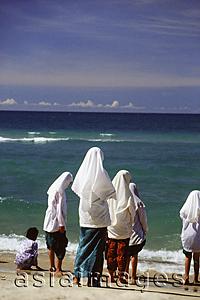 Asia Images Group - Thailand, Bangkok, Muslim girls in traditional dress by the beach