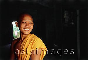 Asia Images Group - Vietnam, Mekong Delta region, Chau Duc, Buddhist monk of Khmer origin, portrait.