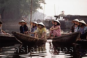 Asia Images Group - Vietnam, Hue, locals on boats at morning market