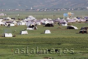Asia Images Group - China, Szechuan (Sichuan), Kham region, Tent city during the summer nomad festival.
