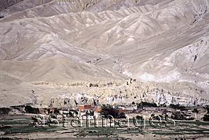 Asia Images Group - Nepal, Mustang, town of Lo Manthang, surrounded by mountains.
