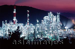 Asia Images Group - Korea, refinery, illuminated