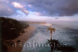 Asia Images Group - Indonesia, Bali, Pecatu, Surf beach at dawn. (grainy)